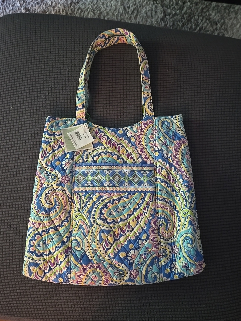 Vera Bradley Curvy Tote In Capri Blue